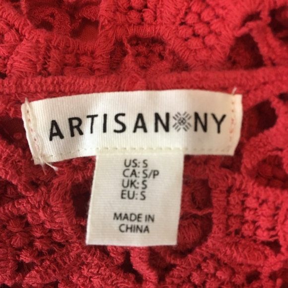 Artisan NY Crochet Over Cami Boho Blouse Small - Picture 6 of 6